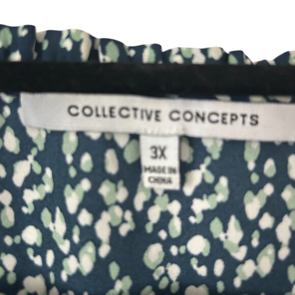 Abstract dotted peplum top from Collective Concepts size 3X - Picture 2 of 6